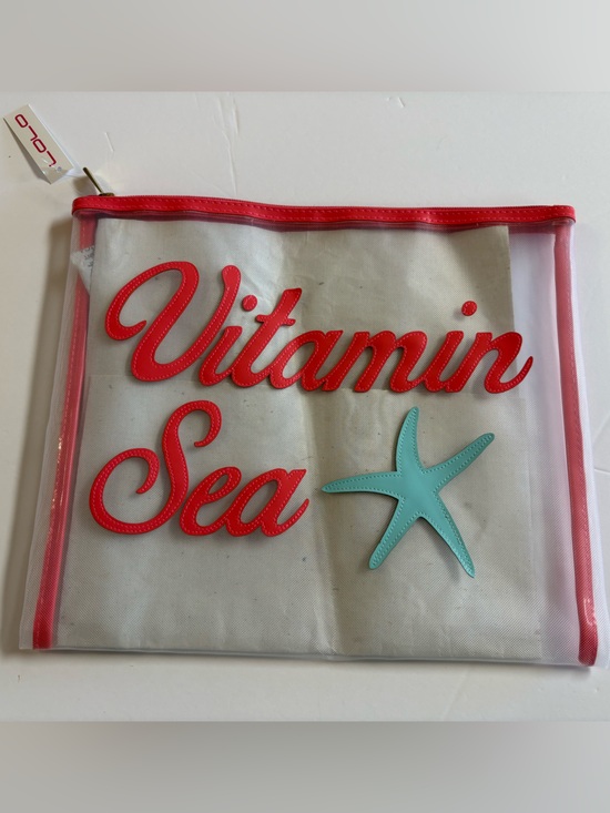 Handbags - LOLO Vitamin Sea Clear mesh Beach Pouch with Red Trim